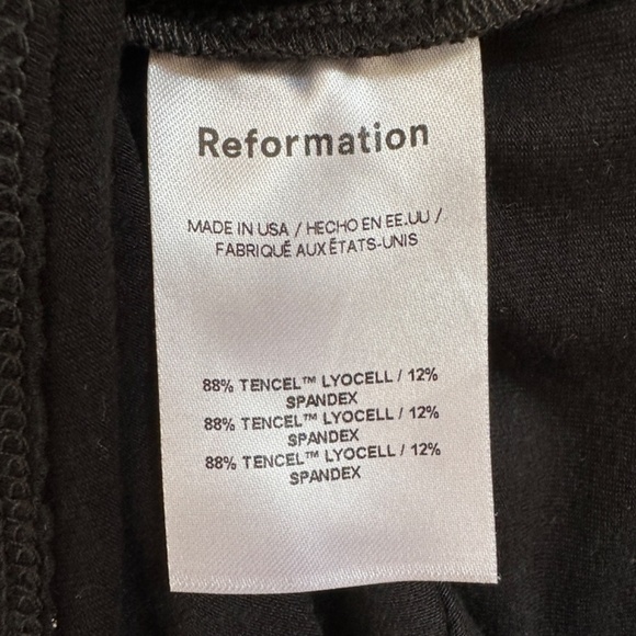 Reformation Stacey Knit Top Crop Mock Neck Women's Sz M Black White Sitches - Picture 15 of 15